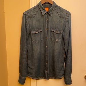 Hugo Boss western denim button down- slim fit
